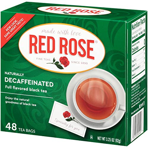 Red Rose Teas Naturally Decaffeninated Black Tea, 12 Boxes Of 48