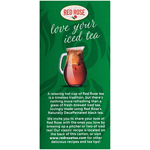 Red Rose Teas Naturally Decaffeninated Black Tea, 12 Boxes Of 48