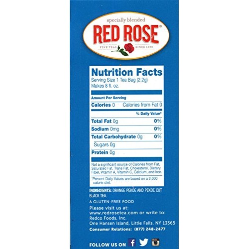 Red Rose Original Full Flavored Black Tea 8Oz Box Of 100 Tea Bags