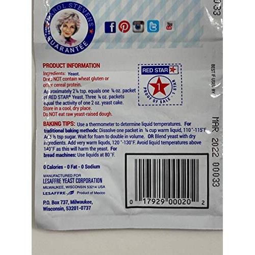 Red Star Instant Quick Rise Yeast And Active Dry Yeast, 2 Packs