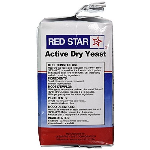 Red Star Sddfafa Active Dry Yeast, 2 Pound Pouch, 6 Pack
