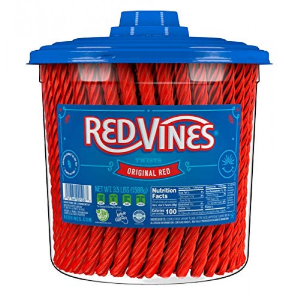 Red Vines Licorice, Original Red Flavor Soft & Chewy Candy Twist...