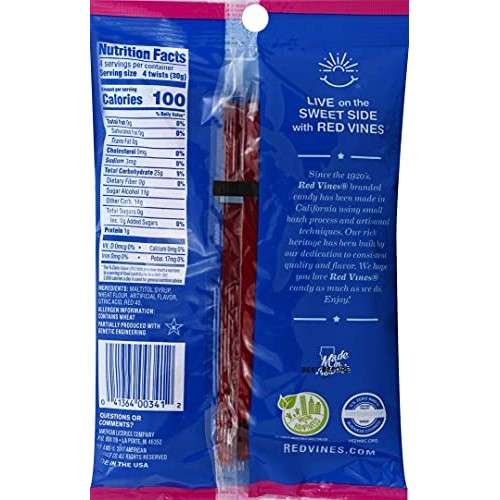 Red Vines Sugar Free Licorice, Strawberry Flavor, 5Oz Bags 12 P
