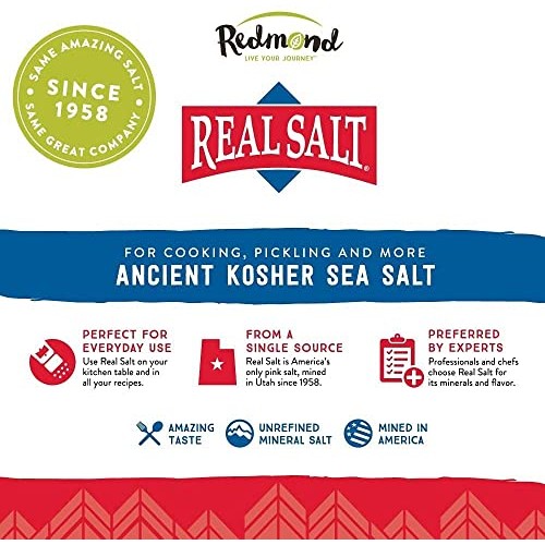 Redmond Real Kosher Salt, 16 Ounce Pouch 3 pack