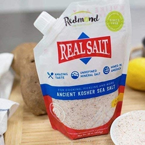 Redmond Real Kosher Salt, 16 Ounce Pouch 3 pack