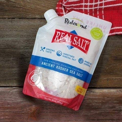 Redmond Real Kosher Salt, 16 Ounce Pouch 3 pack
