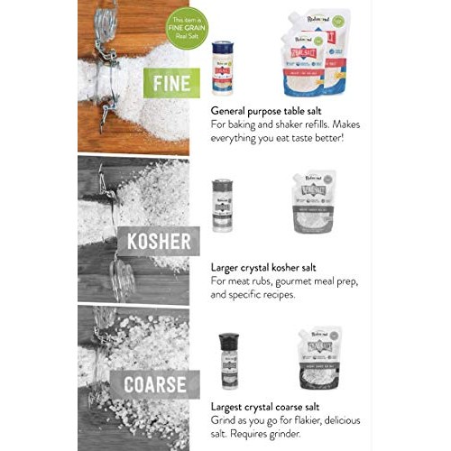 Redmond Real Salt - Ancient Fine Sea Salt, Unrefined Mineral Sal
