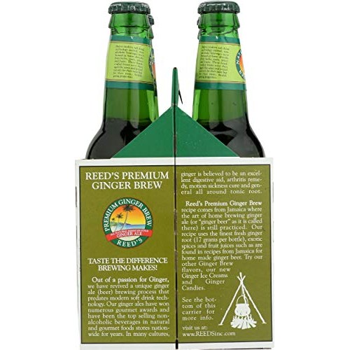 Reeds Ginger Brew, Ginger Brew Premium, 4Pk, 12 Fl Oz
