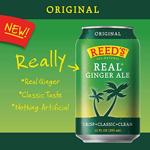 Reed'S Zero Sugar Real Ginger Ale, All-Natural Classic Ginger Ale Made With Real Ginger 8-Pack 12Oz Cans