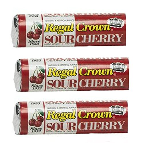 Regal Crown Hard Candy 3 Pack - Sour Cherry Flavor - Individuall...