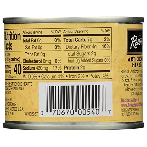 Reese Delicate Baby Artichoke Hearts Non Gmo, 7 Ounce Pack Of 12