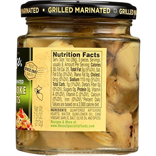 Reese Grilled Marinated Artichokes Hearts, 7.5-Ounces Pack Of 12