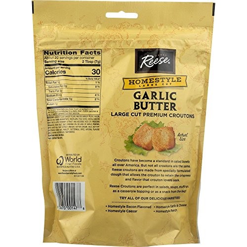 Reese Homestyle Garlic Butter Croutons, 5-Ounces Pack Of 12