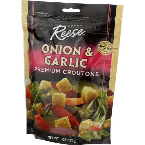 Reese Onion And Garlic Croutons, 6-Ounces Pack Of 12