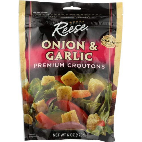 Reese Onion And Garlic Croutons, 6-Ounces Pack Of 12