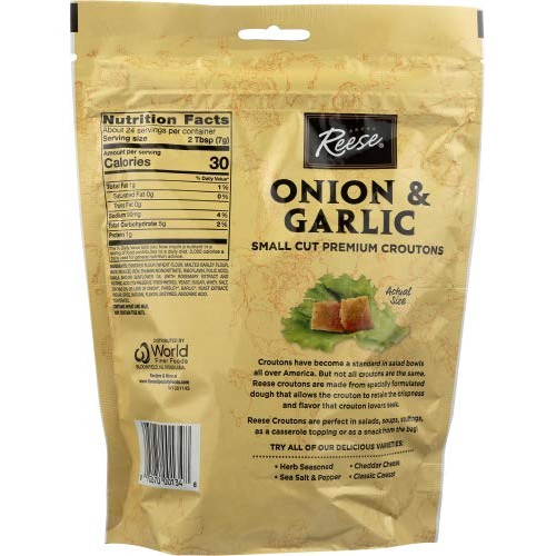 Reese Onion And Garlic Croutons, 6-Ounces Pack Of 12