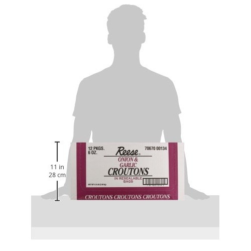 Reese Onion And Garlic Croutons, 6-Ounces Pack Of 12