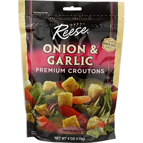 Reese Onion And Garlic Croutons, 6-Ounces Pack Of 12