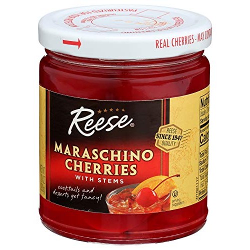 Reese Red Maraschino Cherries With Stems, 10 Oz