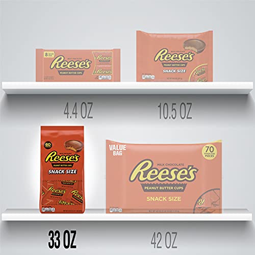 Reeses Holiday Chocolate Candy, Snack Size Peanut Butter Cups,