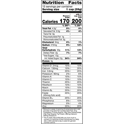 Reeses, Breakfast Cereal With Whole Grain, Chocolate Peanut But