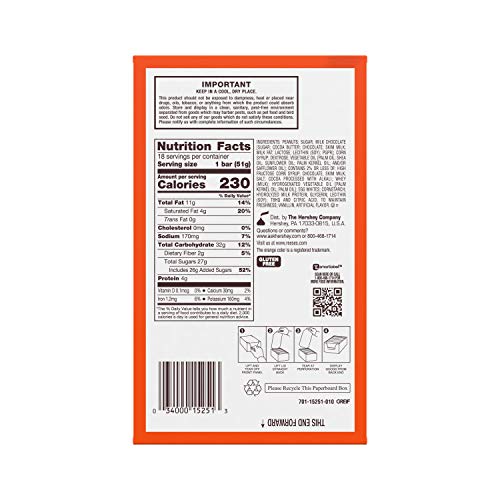 Reeses Fast Break Chocolate Candy Bar Pack Of 18 Reeses Fast Break Chocolate Candy Bar Pack Of 18