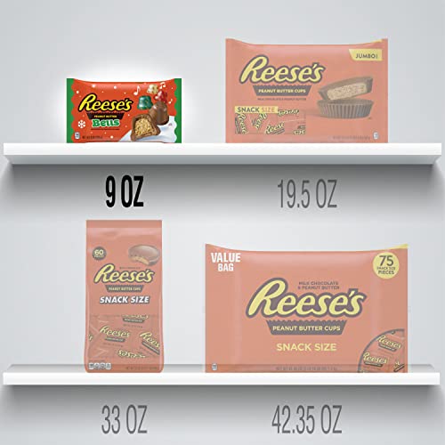 REESES Milk Chocolate Peanut Butter Creme Bells Candy, Christma...