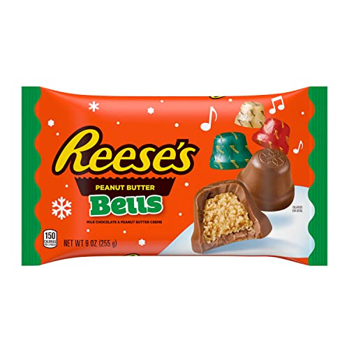 REESES Milk Chocolate Peanut Butter Creme Bells Candy, Christma...