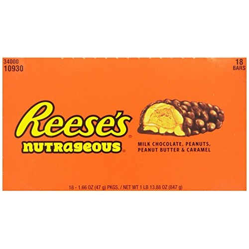 Reeses Nutrageous Chocolate Peanut Butter Candy Bar Pack Of 18