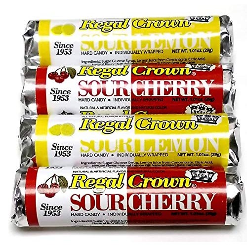 Regal Crown Sour Hard Candy 4 Pack Mix - 2 Sour Cherry And 2 Sou