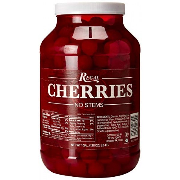 Regal Maraschino Cherries Without Stems - 1 Gallon