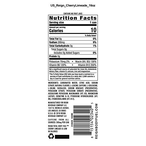 Reign Total Body Fuel, Cherry Limeade, Fitness & Performance Dri...