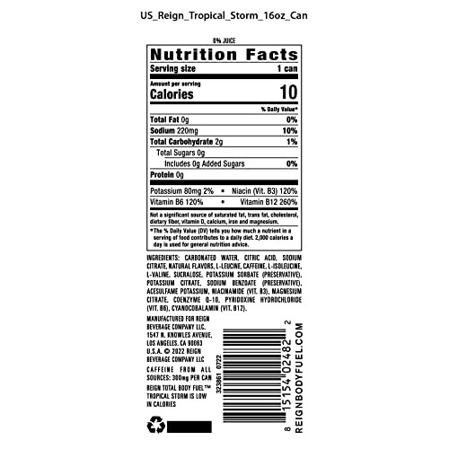 REIGN Total Body Fuel, Tropical Storm, Fitness & Performance Dri...