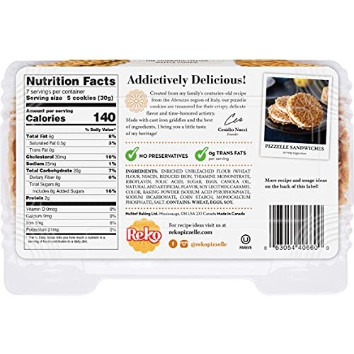 Reko Dulce De Leche Pizzelle Cookies 5.25 Oz Each 1 Item Per Or