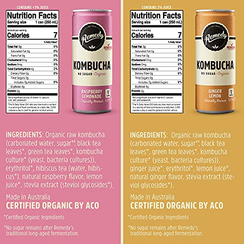 Remedy Raw Organic Kombucha Tea - Sparkling Live Cultured Drink