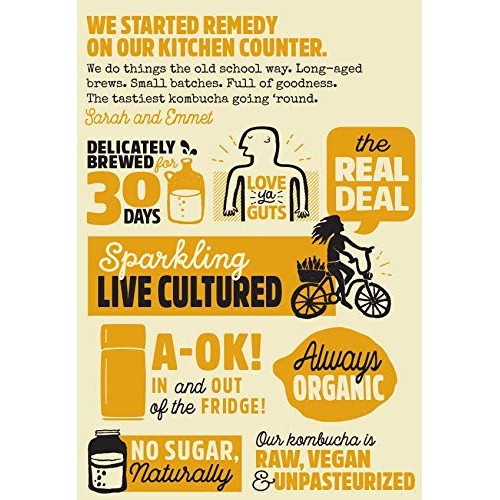 Remedy Raw Organic Kombucha - Sparkling Live Cultured Drink - Su