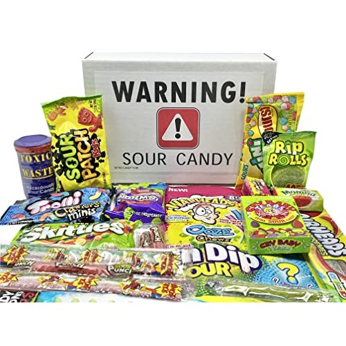 Super Sour Candy Variety Pack Gift Basket Box Care Package For B