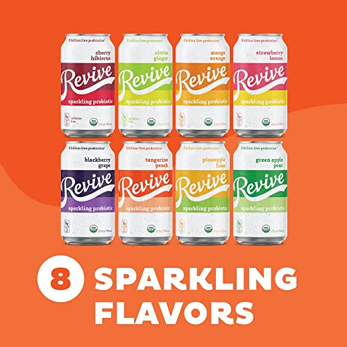 Revive Sparkling Kombucha Strawberry Lemon, 12-Pack