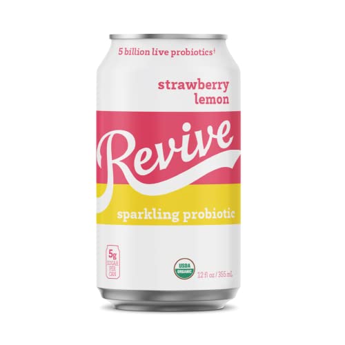 Revive Sparkling Kombucha Strawberry Lemon, 12-Pack
