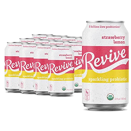Revive Sparkling Kombucha Strawberry Lemon, 12-Pack