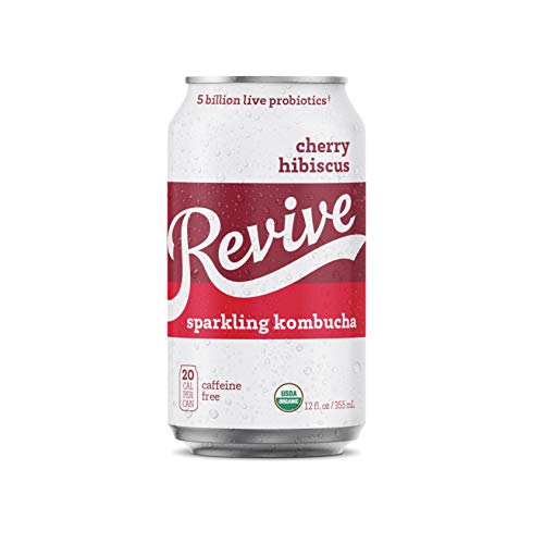 Revive Sparkling Kombucha Cherry Hibiscus, 12-Pack