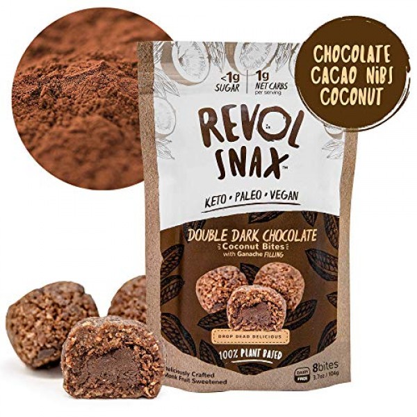 Revol Snax Coconut Bites, Keto Snacks - Low Carb High Fat,