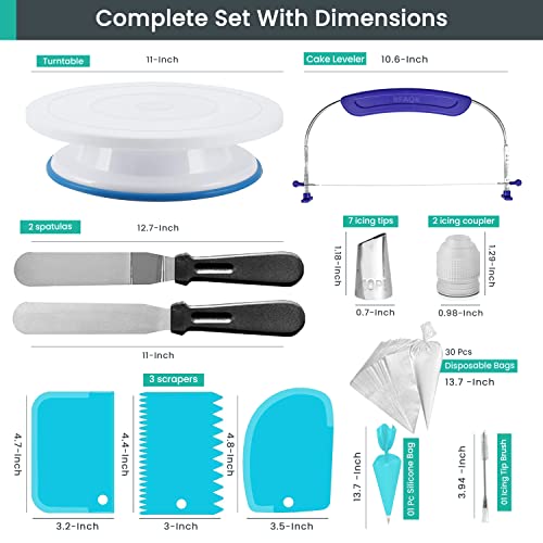 65Pcs Cake Decorating Kit Baking Supplies Tools With Non-Slip Ca