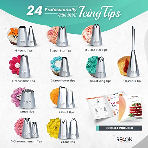 65Pcs Cake Decorating Kit Baking Supplies Tools With Non-Slip Ca