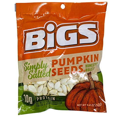 NEW BIGS Simply Salted Pumpkin Seeds A 5 oz Bag Of Homestyle Roa...