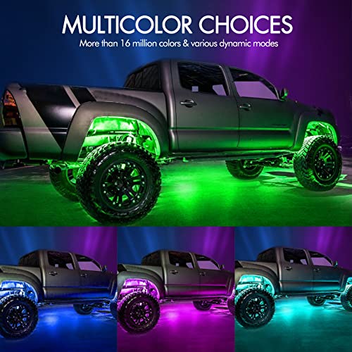 RGB LED Rock Lights Kit, Rfroad Lighting 8 Pods Multicolor Neon ...