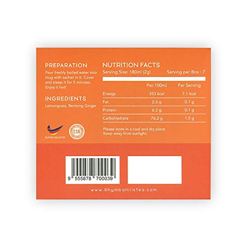 Rhymba Hills Reevitalise Tea Blend Of Lemongrass And Bentong Gi