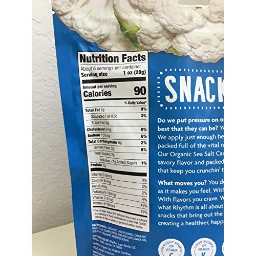Rhythm Organic Cauliflower Bites - Sea Salt 5.75 Oz.