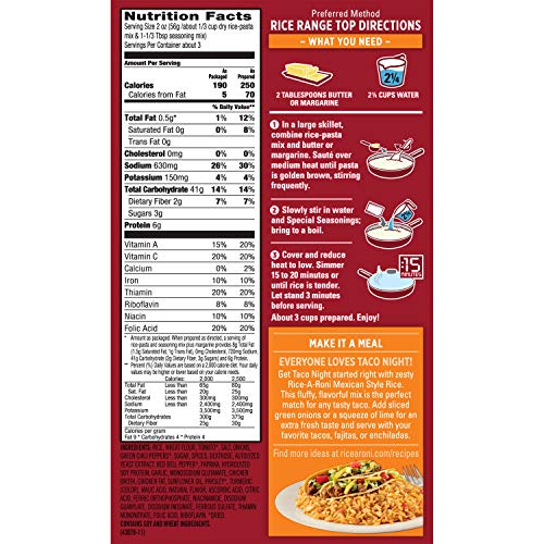 Rice-A-Roni, Rice Mix Mexican, 6.4 Oz