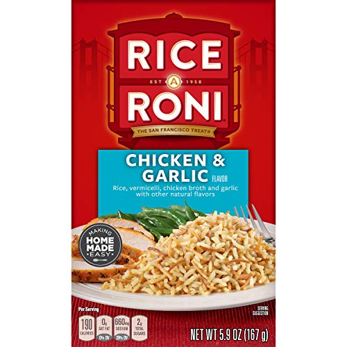 Rice-A-Roni Chicken &Amp; Garlic, 5.9-Ounce Boxes Pack Of 12
